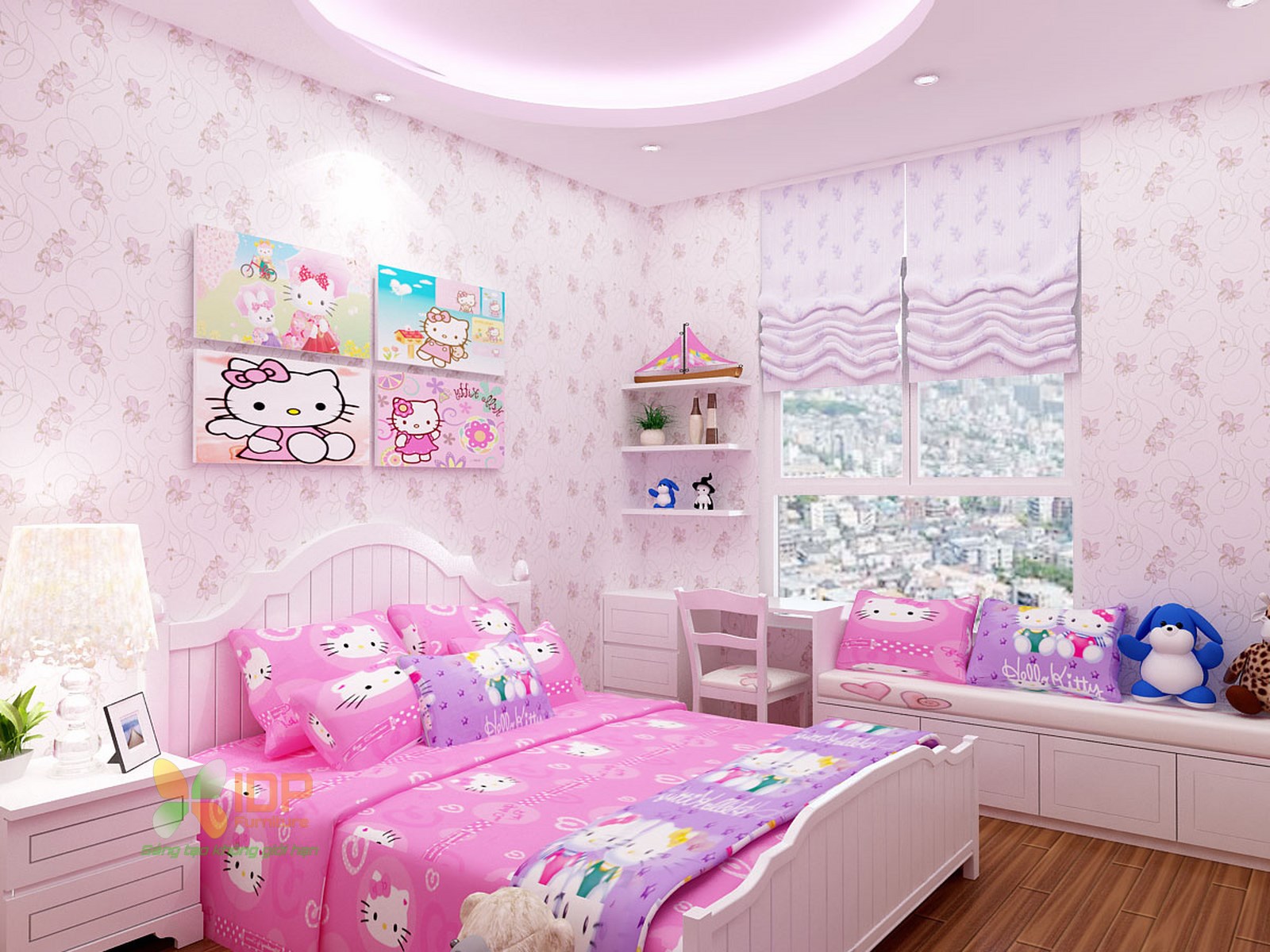 Thiết kế nội thất phòng ngủ mầu hồng cho bé teen  noithatphongngu   tuvan